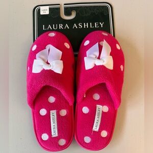 Lara Ashley Pink Polkadot Slippers - NWT